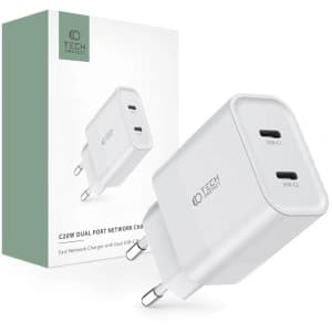 Netzteil Tech-Protect C20W Netzladegerät 2xUSB-C, PD, 20W Weiß