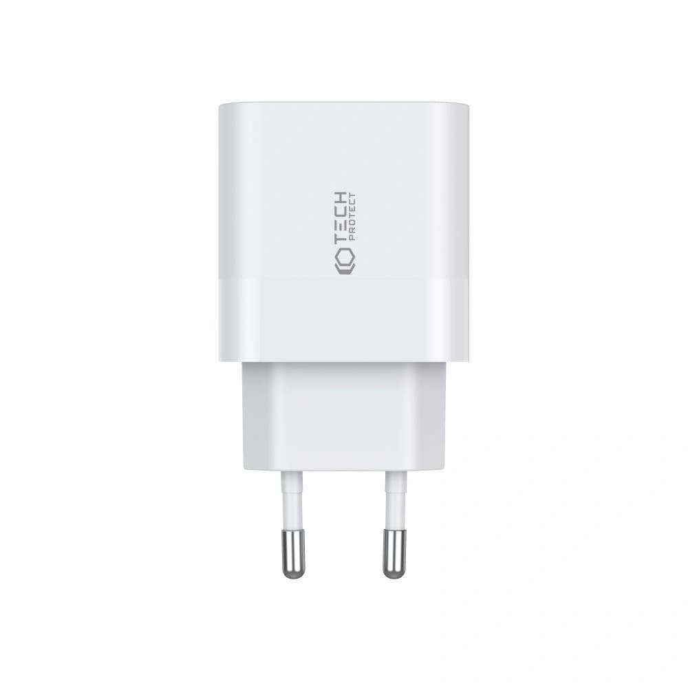 Netzteil Tech-Protect C20W Netzladegerät 2xUSB-C, PD, 20W Weiß - 3