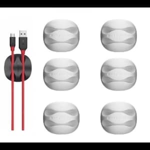 BlitzWolf BW-PM1 Multi-function TPU Cable Clip (2-slot) White (6 pcs)