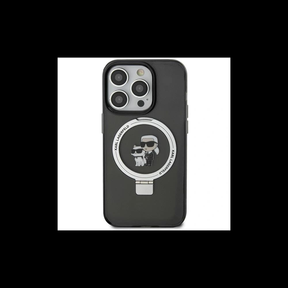 Case Karl Lagerfeld KLHMN61HMRSKCK Apple iPhone XR / 11 Hardcase Ring Stand Karl&Choupettte MagSafe schwarz/black - 1
