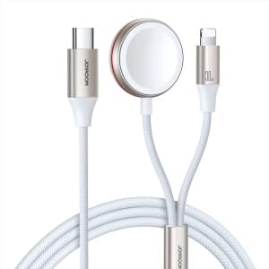 Kabel 2w1 Joyroom S-IW011 USB-C / Lightning, induktive Ladestation für Apple Watch 1.5m weiß