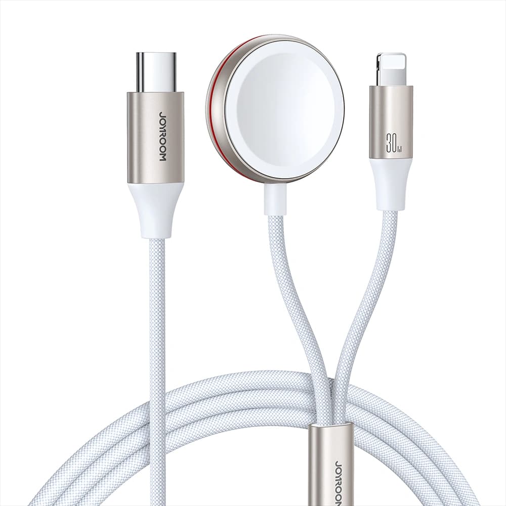 Kabel 2w1 Joyroom S-IW011 USB-C / Lightning, induktive Ladestation für Apple Watch 1.5m weiß - 1