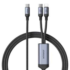 Kabel 2w1 Joyroom Speedy Series SA21-1T2 USB-C / USB-C, Lightning 100W 1.5m schwarz