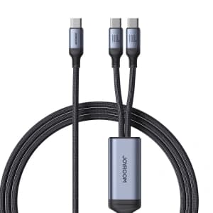 Kabel 2w1 Joyroom Speedy Series SA21-1T2 USB-C / 2xUSB-C 100W 1.5m schwarz