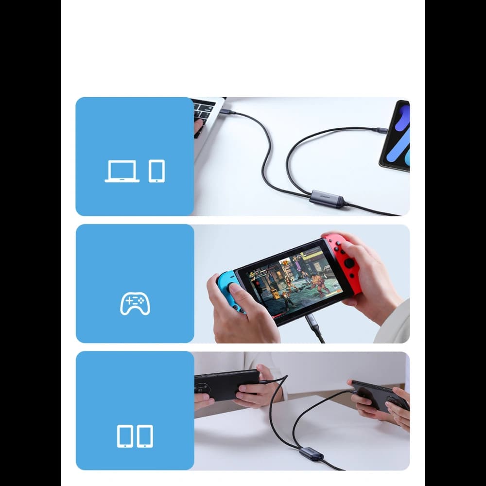 Kabel 2w1 Joyroom Speedy Series SA21-1T2 USB-C / 2xUSB-C 100W 1.5m schwarz - 14