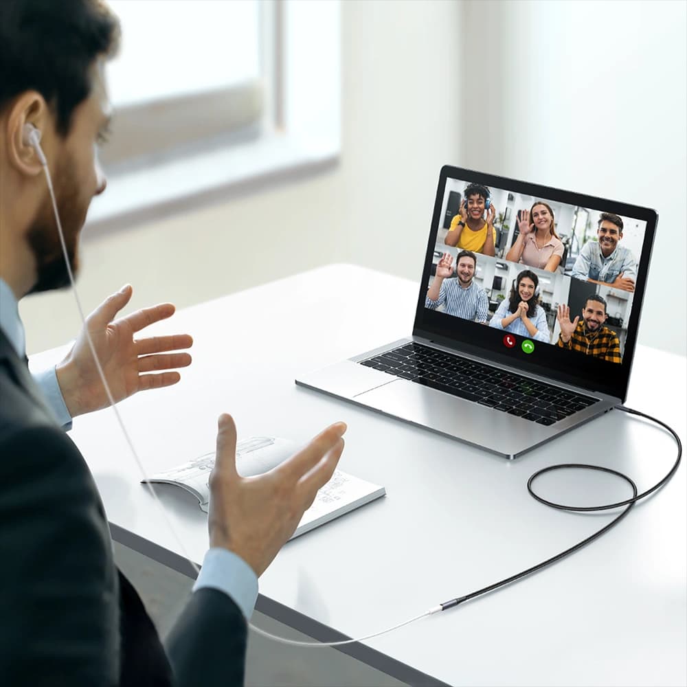 Joyroom SY-A09 cable mini jack 3.5mm female / AUX mini jack 3.5mm male 1.2 m black - 10