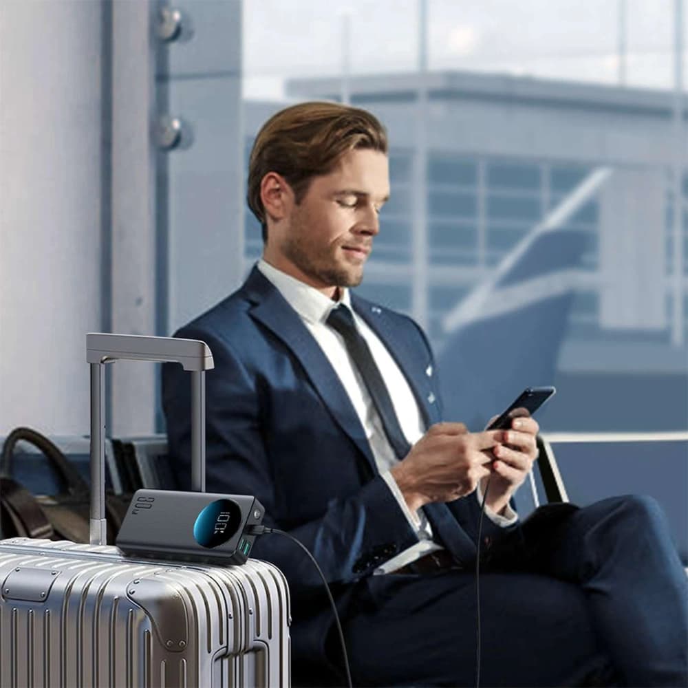 Joyroom JR-PBF03 powerbank 30000mAh 30W + USB-A / USB-C cable 25cm black - 12