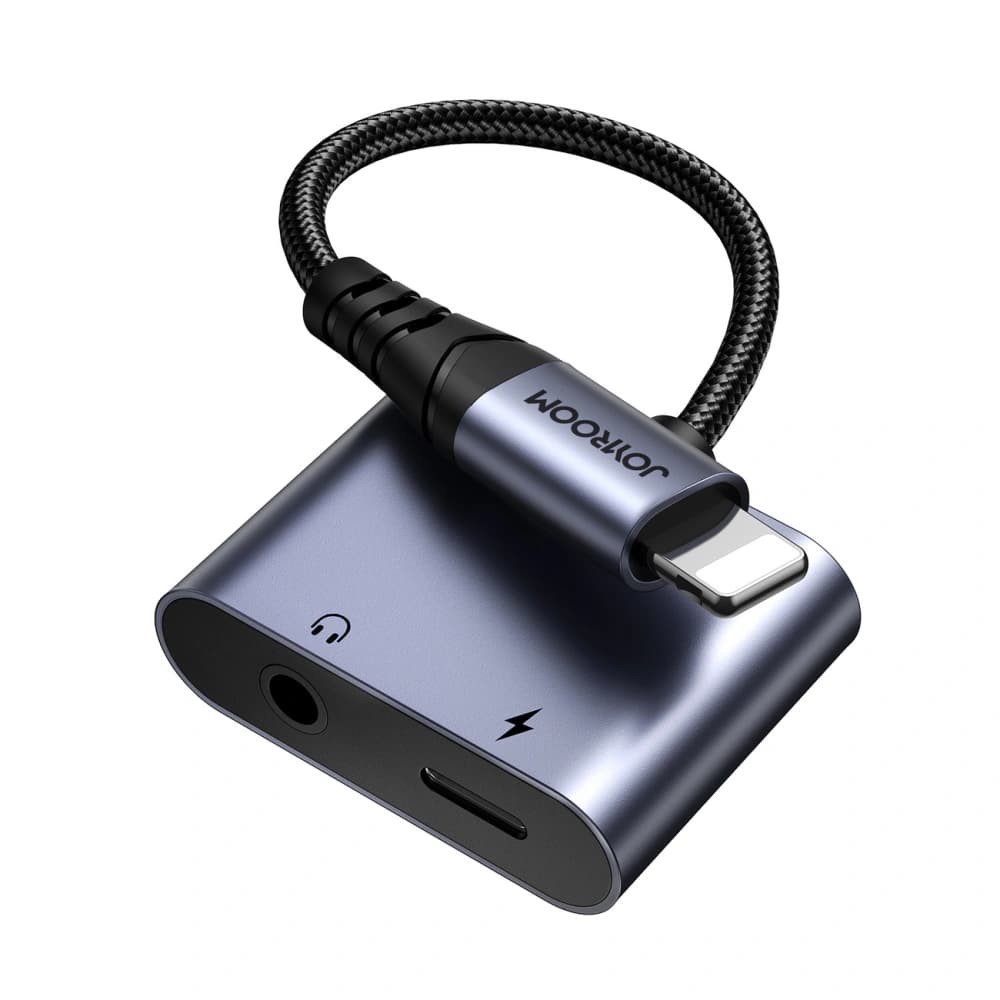 Joyroom SY-L01 DAC adapter 2in1 Lightning / Lightning, mini jack 3.5mm black - 3