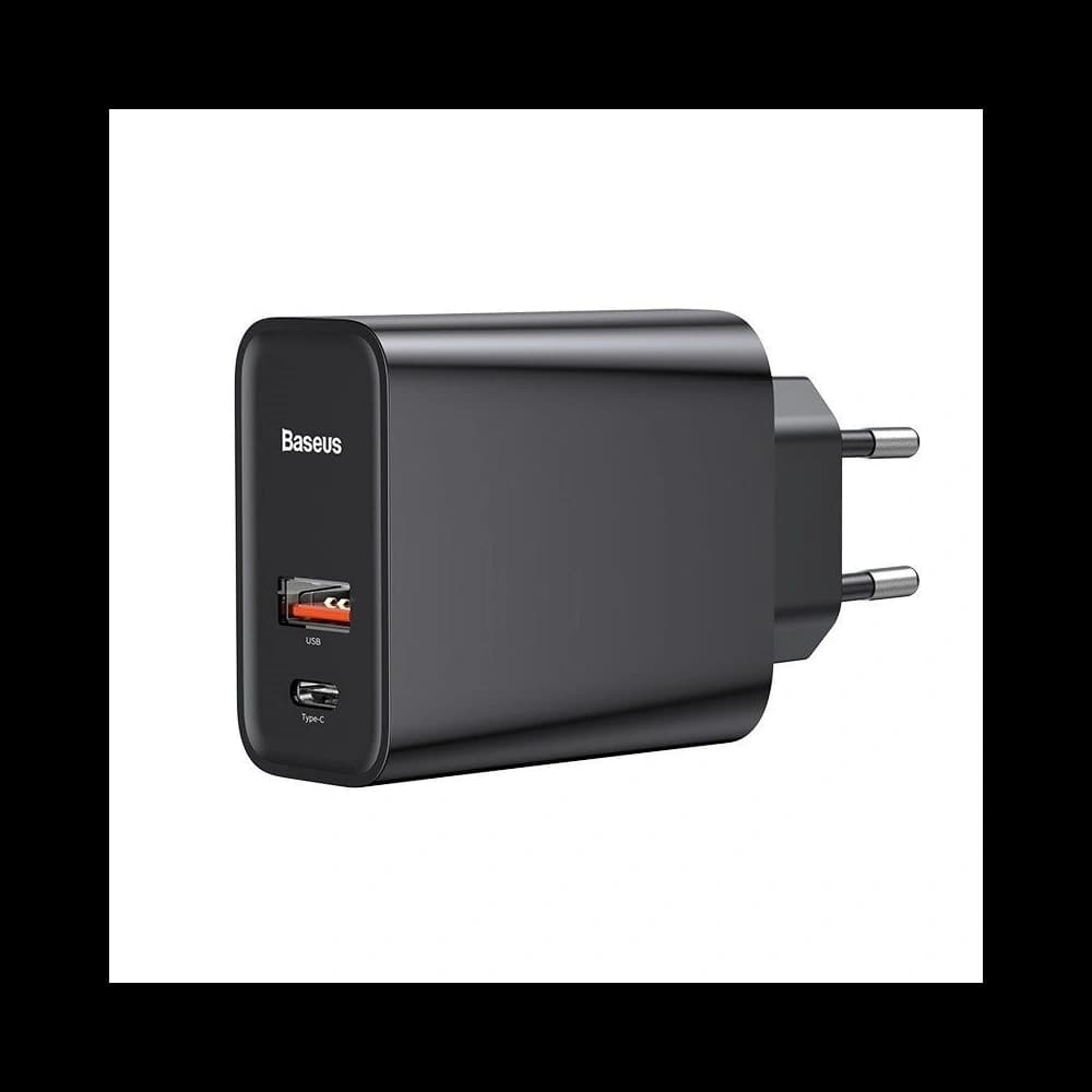 Fast Wall Charger Baseus PD + QC 3.0 30W Black - 1