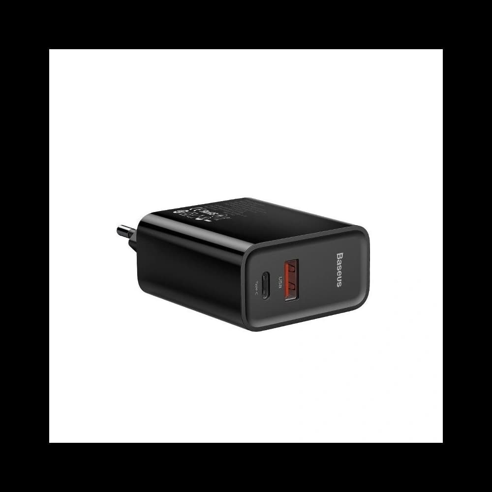 Fast Wall Charger Baseus PD + QC 3.0 30W Black - 3