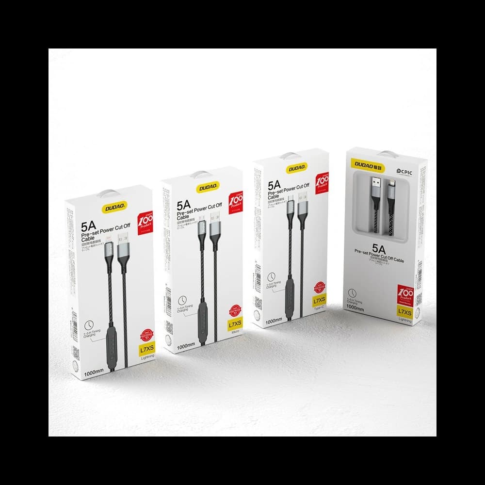 Dudao L7xsM USB-A / microUSB 5A timer cable 1m black - 4