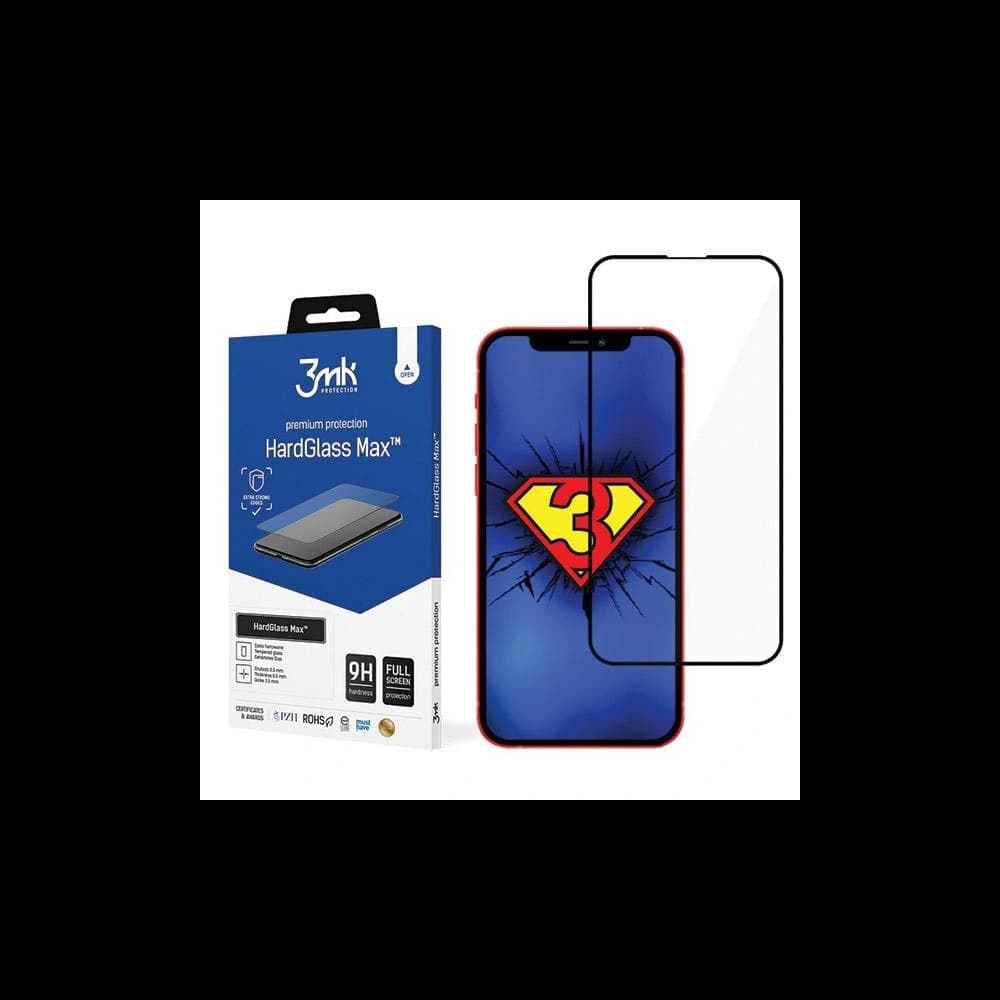 Gehärtetes Glas 3MK HardGlass Max Apple iPhone 13 schwarz/black - 1