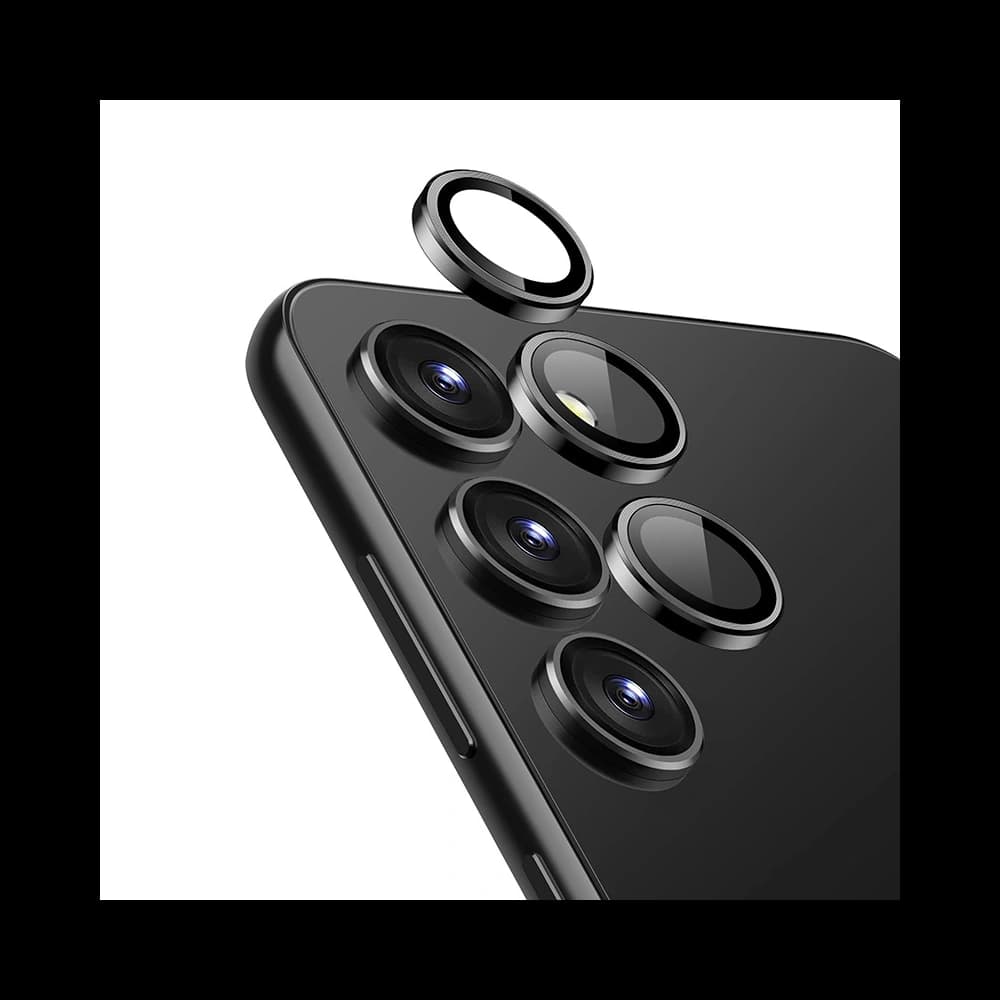 Gehärtetes Glas für die Kameraobjektiv Crong Lens Ring Samsung Galaxy S24 schwarz - 1
