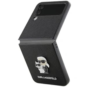 Case Karl Lagerfeld KLHCZF4SAKCNPK Samsung Galaxy Z Flip4 Hardcase Saffiano Karl&Choupette Pin schwarz/black