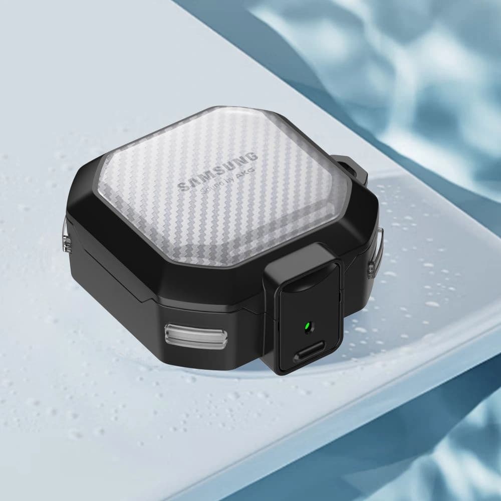 Case Tech-Protect X-Carbo Samsung Galaxy Buds FE / 2 Pro / 2 / Live / Pro Schwarz - 5