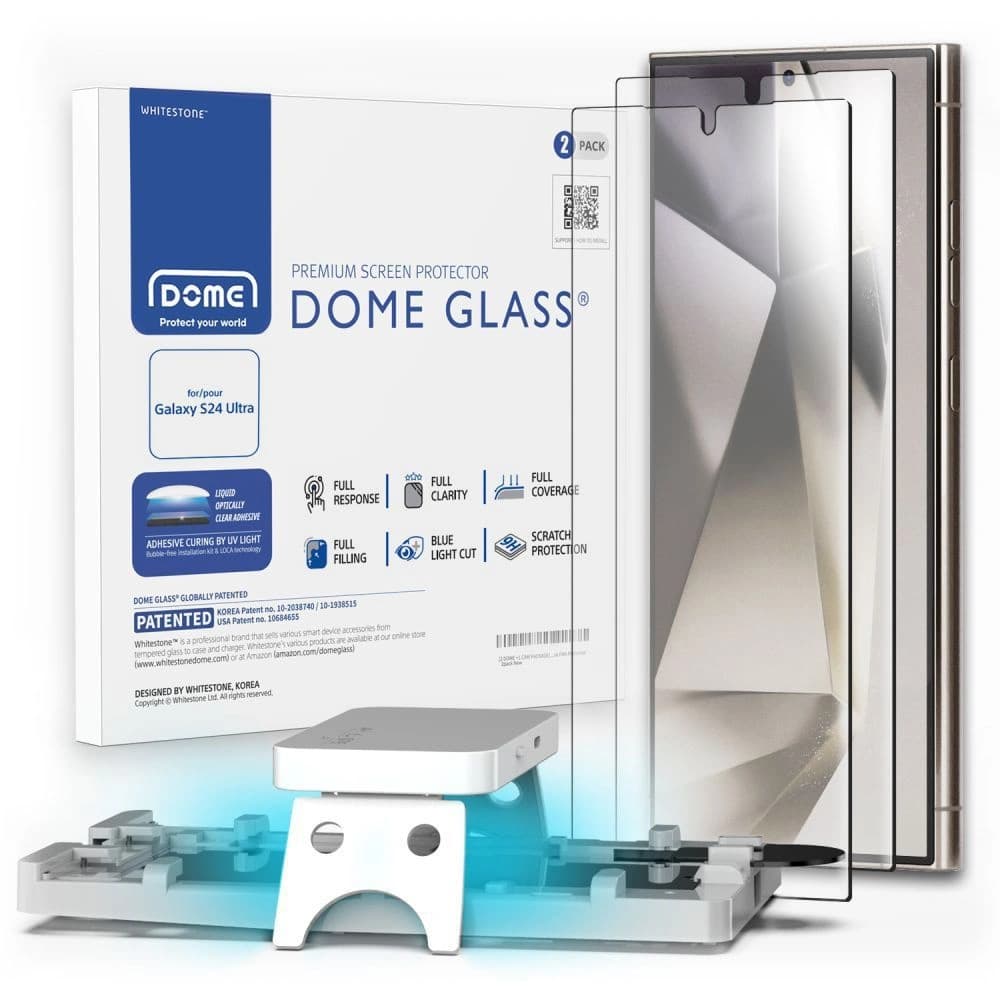 Gehärtetes Glas mit UV-Kleber Whitestone Dome Glass Samsung Galaxy S24 Ultra Klar [2 PACK] - 1