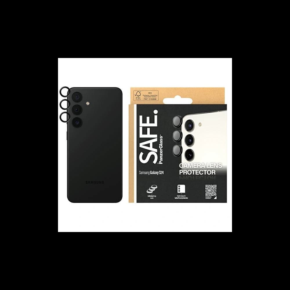 Glas für die Kameraobjektiv SAFE von PanzerGlass Samsung Galaxy S24 Hoops Kamera schwarz/black - 1