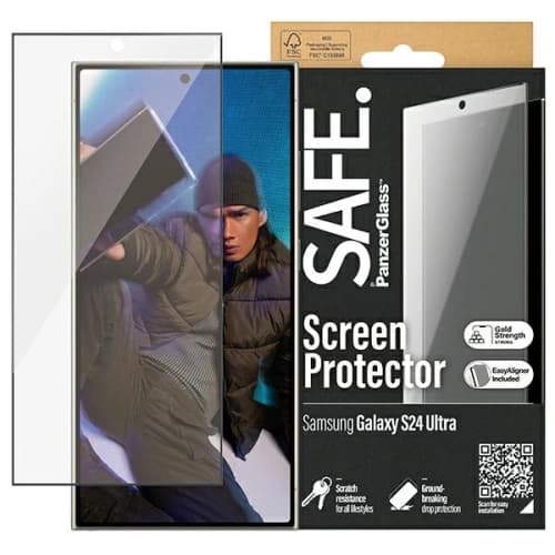 Hartglas SAFE von PanzerGlass Samsung Galaxy S24 Ultra Bildschirmschutz Ultra-Breitpassform