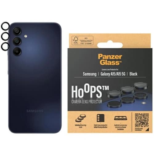 Objektivglas für die PanzerGlass Hoops Kamera Samsung Galaxy A15 4G / A15 5G schwarz/black