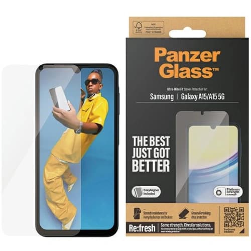 Gehärtetes Glas PanzerGlass Ultra-Wide Fit Samsung Galaxy A15 4G / A15 5G Bildschirmschutz