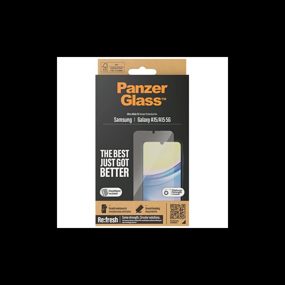 Gehärtetes Glas PanzerGlass Ultra-Wide Fit Samsung Galaxy A15 4G / A15 5G Bildschirmschutz - 4