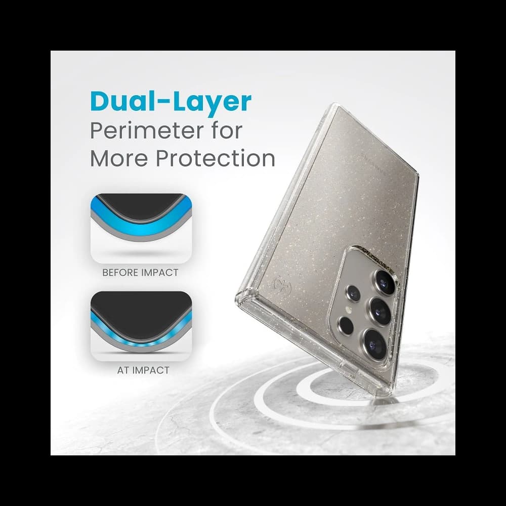 Case Speck Presidio Lux Glitter Samsung Galaxy S24 Ultra klar/gold Glitzer - 3