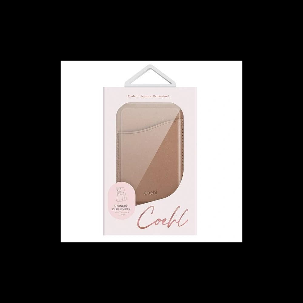 Magnetische Geldbörse UNIQ Coehl Esme MagSafe mit Spiegel und Stütze beige/dusty nude - 3