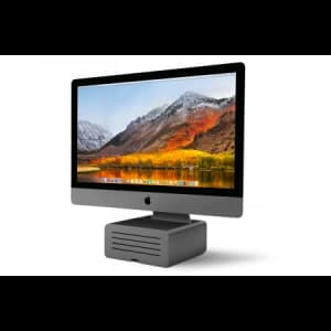Aluminium-Ständer Twelve South HiRise Pro für iMac und Apple Studio Display mit Stauraum (Gunmetal)