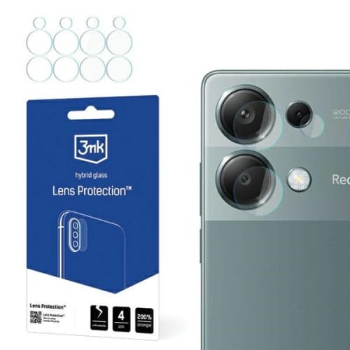 Hybridglas für die Kameraobjektiv 3MK Lens Protect Xiaomi Redmi Note 13 Pro 4G [4 PACK]