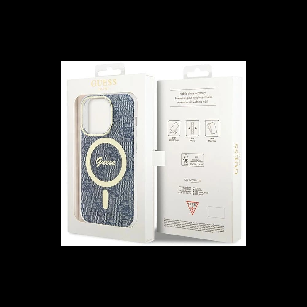 Case Guess GUHMP15XH4STB Apple iPhone 15 Pro Max Hardcase IML 4G MagSafe blau/blue - 8