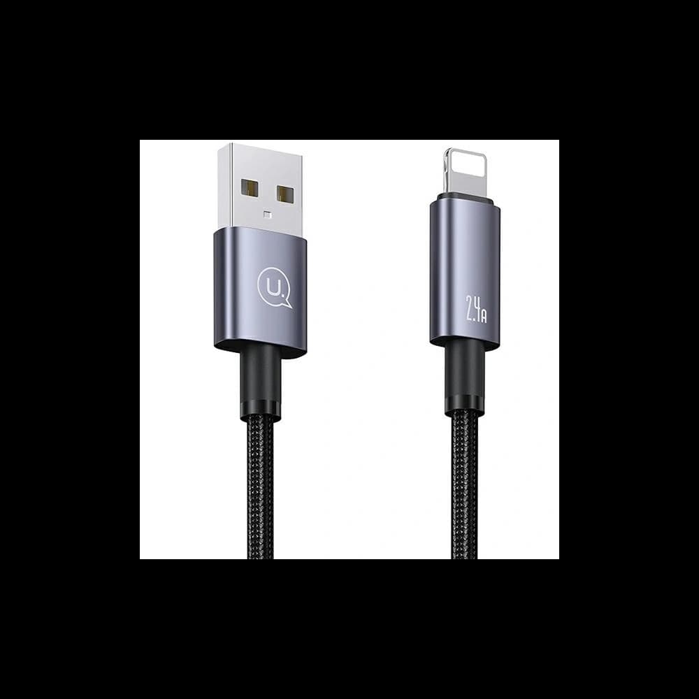 USAMS US-SJ669 Kabel USB-A / Lightning 2,4A 2m Schnellladung Stahl/Verchromt - 2