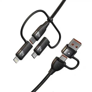 USAMS Kabel U85 2xUSB-C/USB-A 2m 100W PD Fast Charge schwarz SJ655USB01 (US-SJ655)