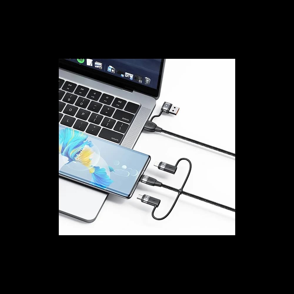 USAMS Cable U85 2xUSB-C/USB-A 2m 100W PD Fast Charge black SJ655USB01 (US-SJ655) - 3