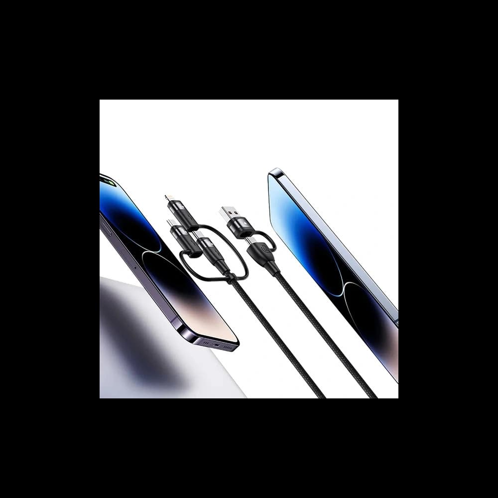 USAMS Cable U85 2xUSB-C/USB-A 2m 100W PD Fast Charge black SJ655USB01 (US-SJ655) - 5