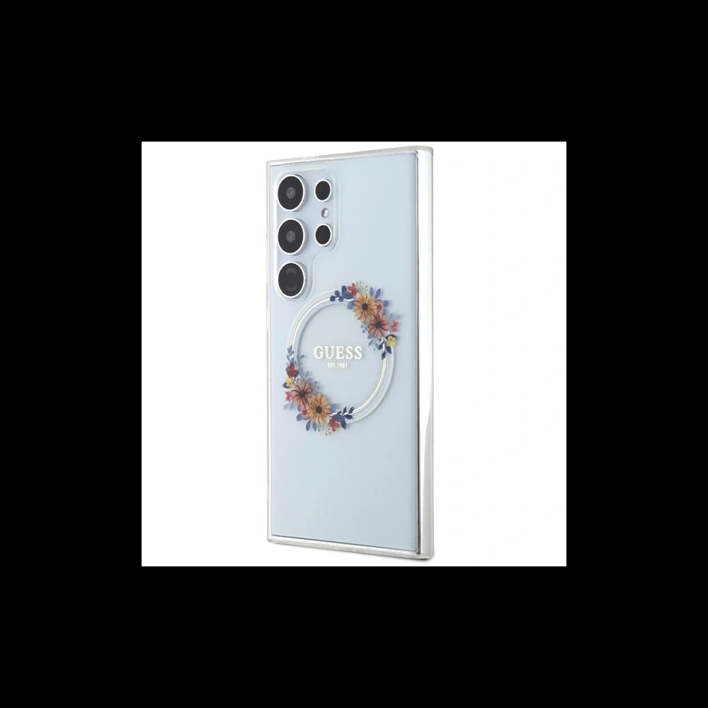 Guess GUHMS24LHFWFCT Samsung Galaxy S24 Ultra hardcase IML Flowers Wreath MagSafe transparent - 2