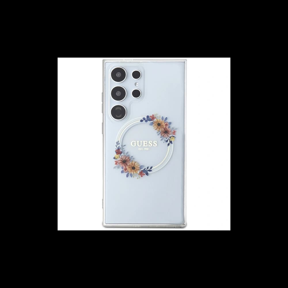 Guess GUHMS24LHFWFCT Samsung Galaxy S24 Ultra hardcase IML Flowers Wreath MagSafe transparent - 3