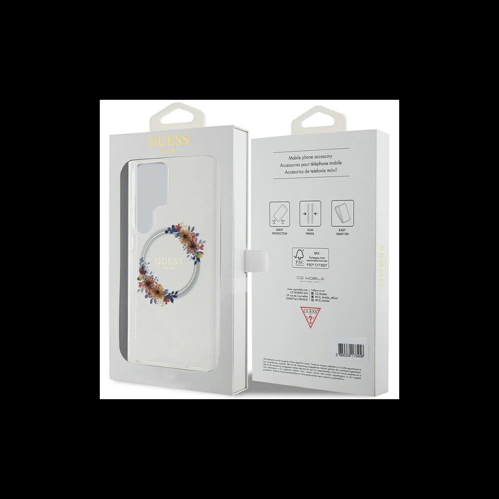 Guess GUHMS24LHFWFCT Samsung Galaxy S24 Ultra hardcase IML Flowers Wreath MagSafe transparent - 8