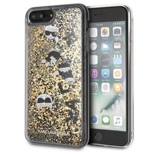 Karl Lagerfeld KLHCI8LROGO iPhone 7/8 Plus schwarz & gold/schwarz & gold Hartschalenetui Glitter