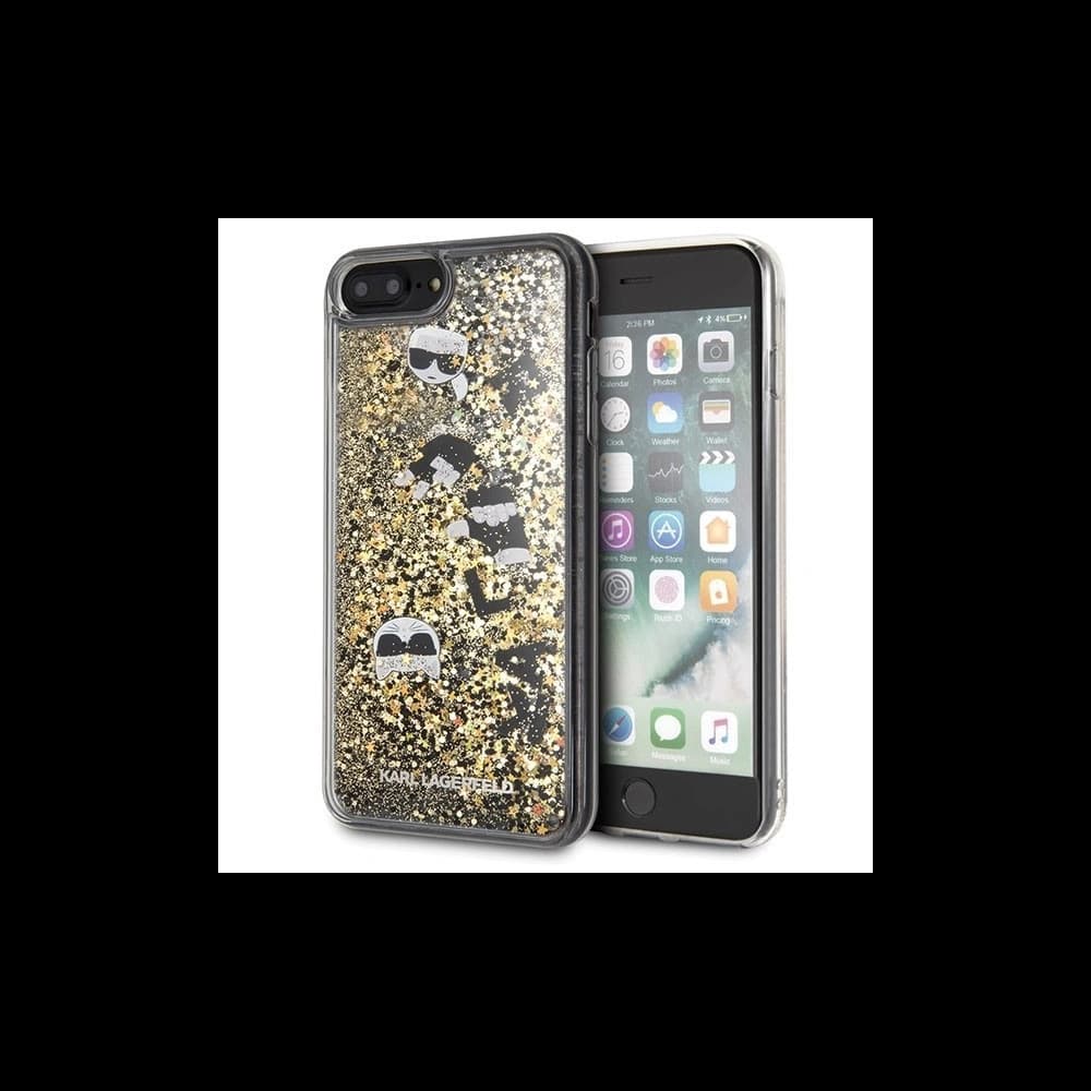 Karl Lagerfeld KLHCI8LROGO iPhone 7/8 Plus schwarz & gold/schwarz & gold Hartschalenetui Glitter - 1