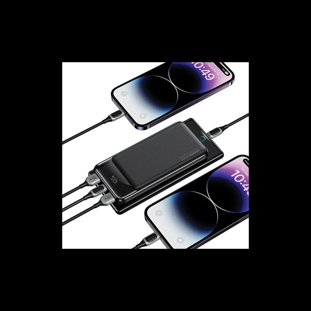 Powerbank USAMS US-CD202 30000mAh microUSB, USB-A, USB-C, 10W mit Display schwarz/black - 4