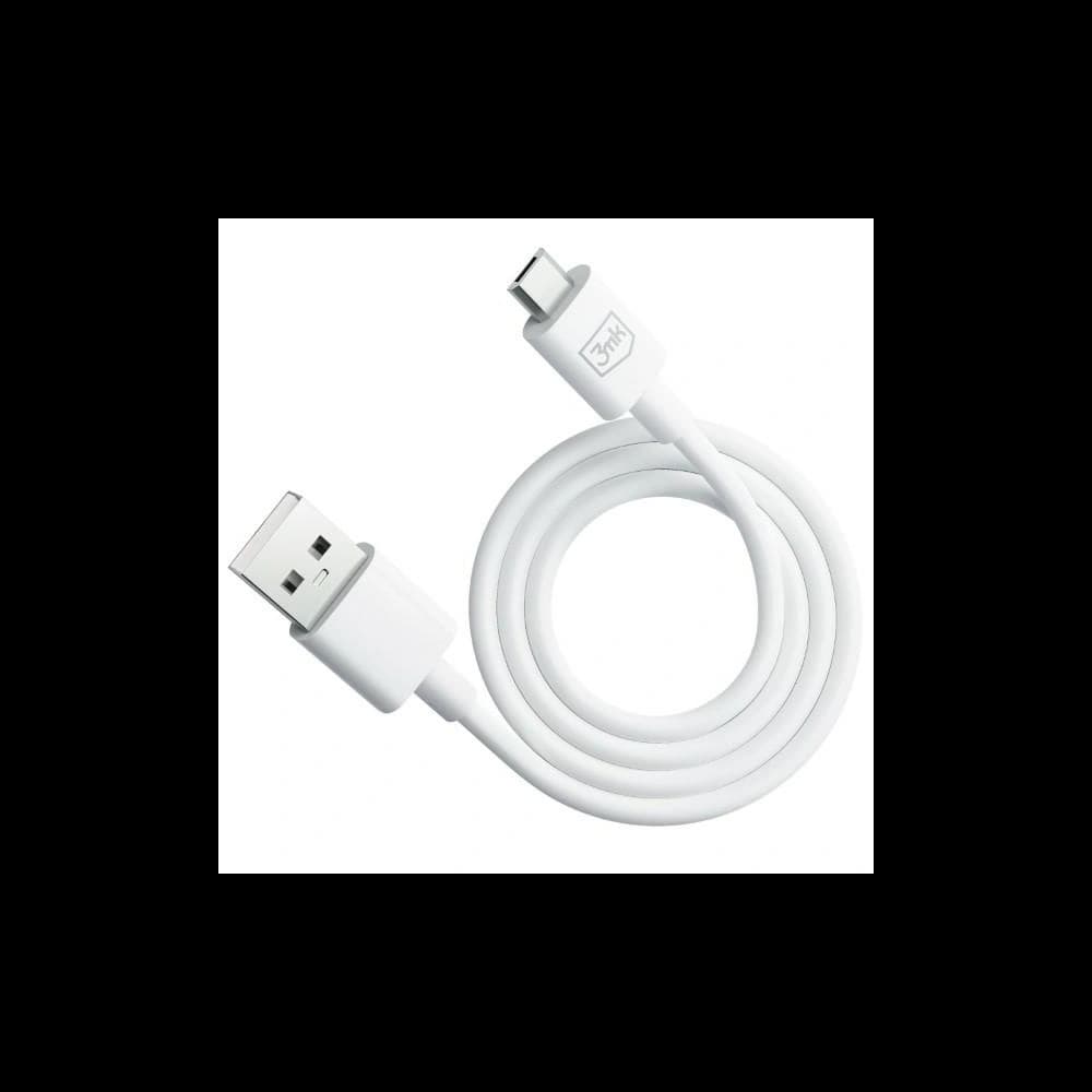 3MK cable Hyper USB-A / microUSB 1.2m 5V 2.4A white - 3