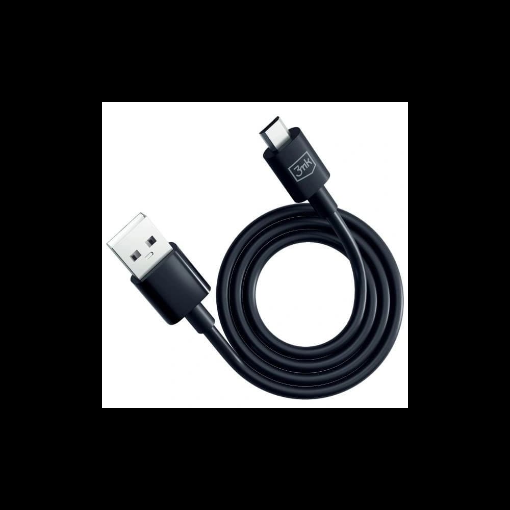 Kabel 3MK Hyper USB-A / microUSB 1.2m 5V 2.4A Schwarz/Black - 3