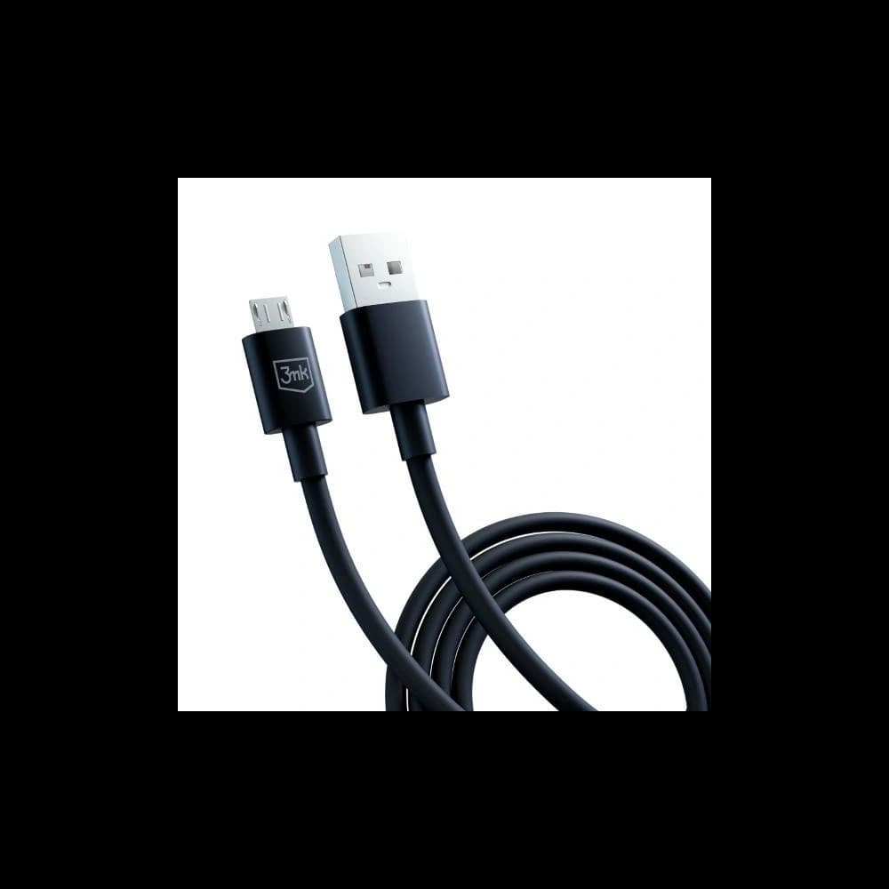 Kabel 3MK Hyper USB-A / microUSB 1.2m 5V 2.4A Schwarz/Black - 7
