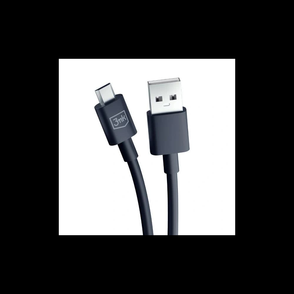 Kabel 3MK Hyper USB-A / microUSB 1.2m 5V 2.4A Schwarz/Black - 8