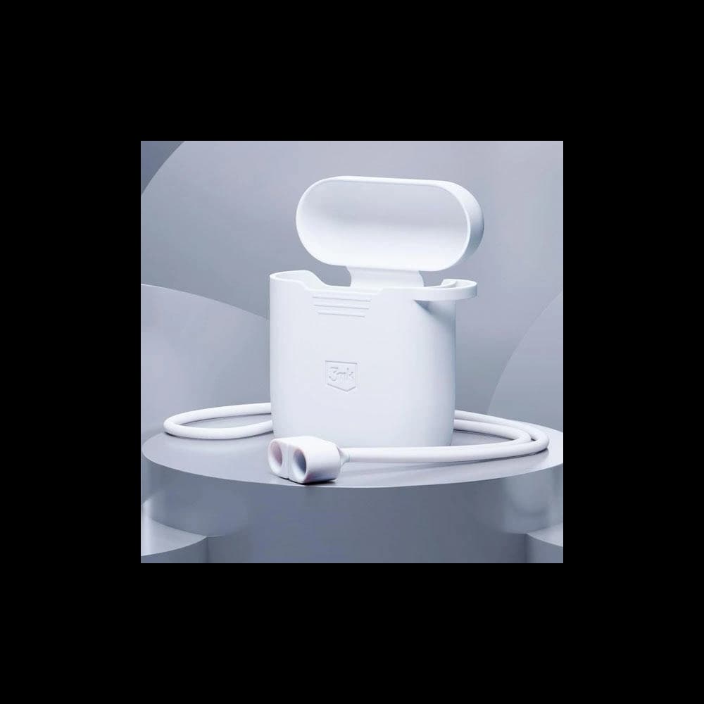 3MK Silicon Case Apple AirPods 2 + carabiner white - 3
