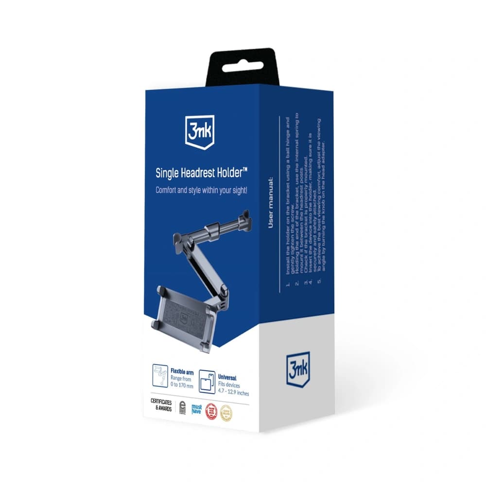3MK Single Headrest Holder 4.7" - 12.9" - 2