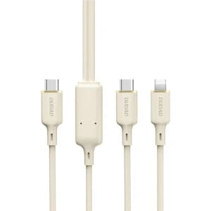 Kabel 2w1 Dudao L7SF USB-C / USB-C, Lightning 100W 1.2m beige