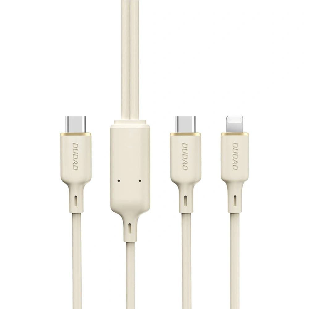 Dudao L7SF 2in1 cable USB-C / USB-C, Lightning 100W 1.2m beige - 1