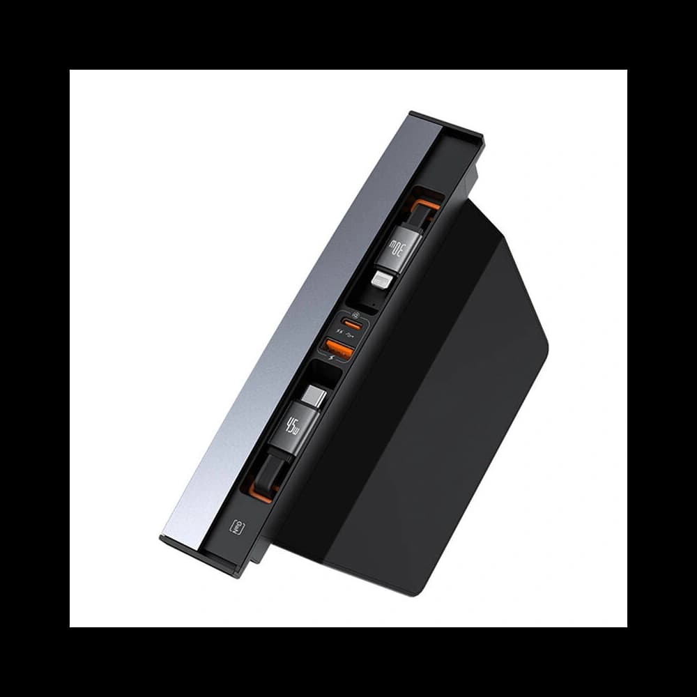 HUB Baseus T-Space mit USB-C, Lightning 45W Kabel für Tesla (schwarz) - 6