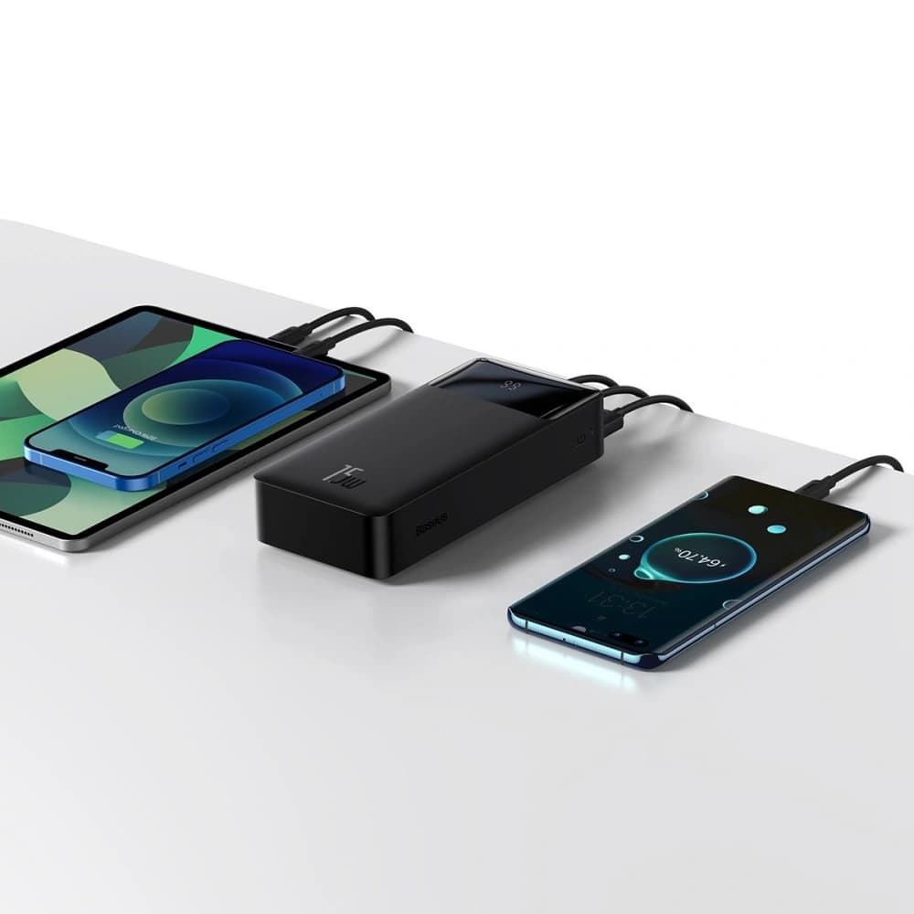 Powerbank Baseus Bipow 30000mAh 15W + 4in1 cable USB-A / microUSB, 2xUSB-C, Lightning 1.2m - 7